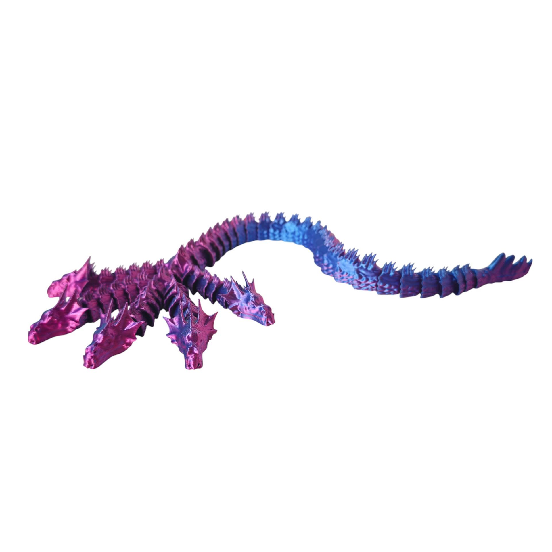 

Four-Headed Chinese Dragon Model: Trendy 3D Printed Desktop Ornament Red and Blue