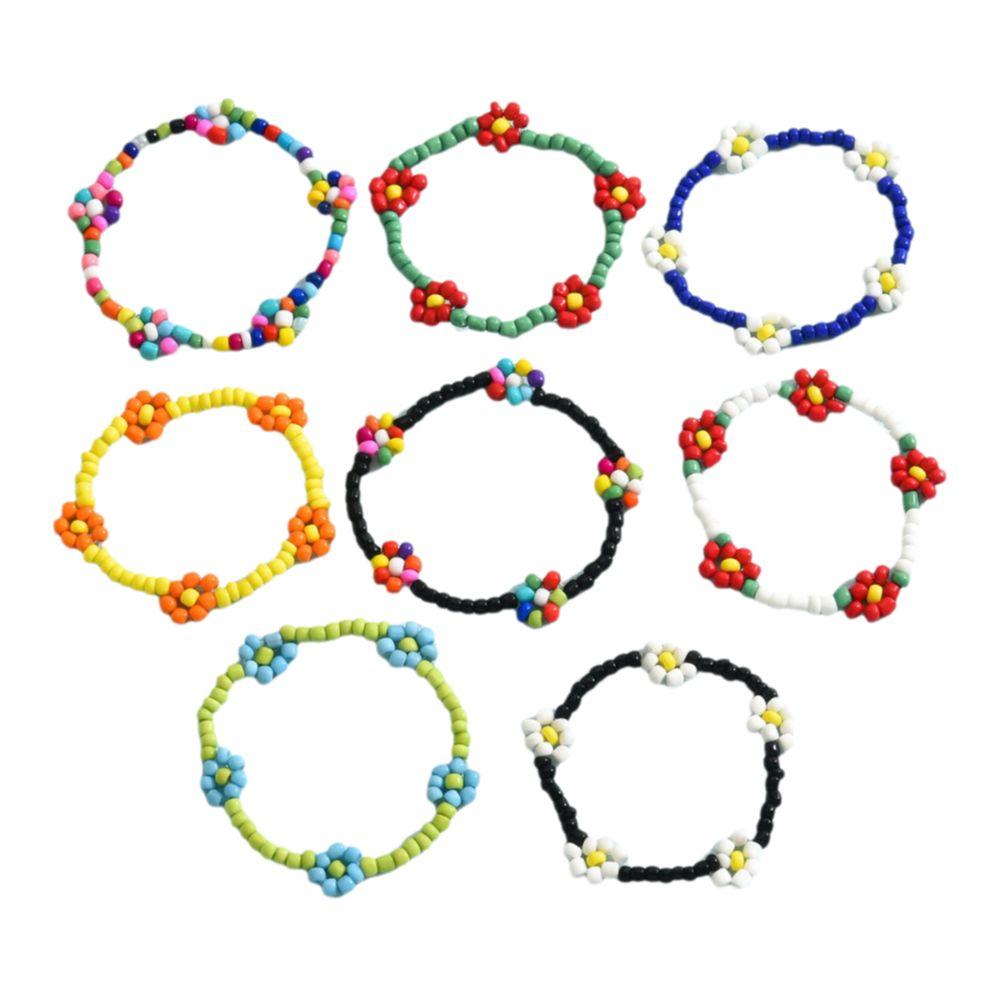 8pcs Bohemia Elastic Beaded Bracelet Multi Beaded Charms Bracelet Set  Summer