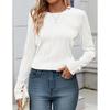 Women Collage Pullover Long Sleeved Round Neck Slim Fit Women's T-shirt