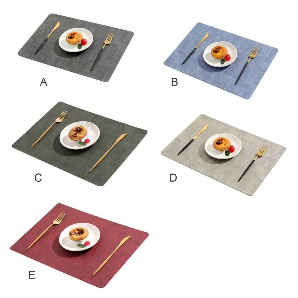 Cloth Placemat Faux Leather Table Mat Waterproof Oil-proof Non-slip Dinning Pad for Home Hotel