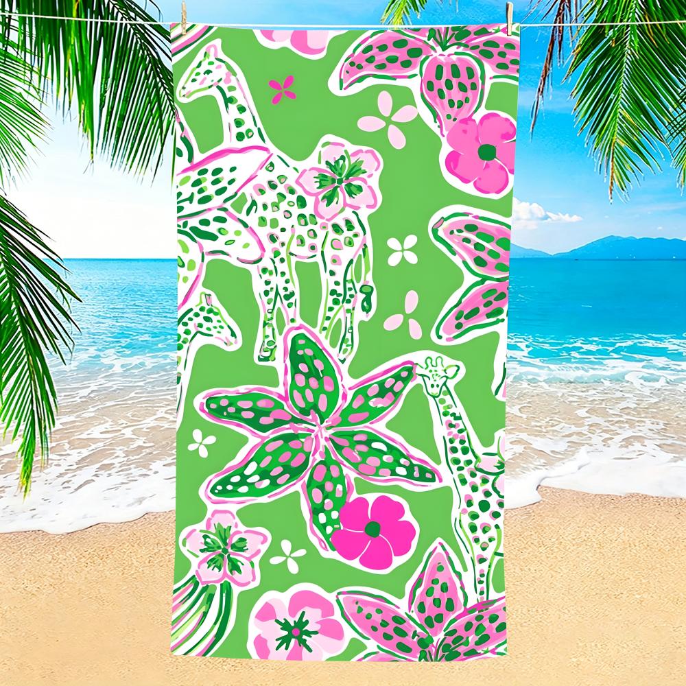 Towel Microfiber beach towel, quick-dry, sand-free, ultra-fine fiber, super soft. L-Lilly Pulitzers