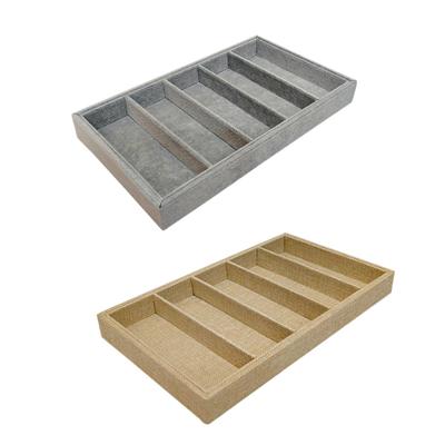 Elegant Suede Jewelry Display Tray Multifunction Eyeglass Sunglasses Organizer for Home and Shop Counter