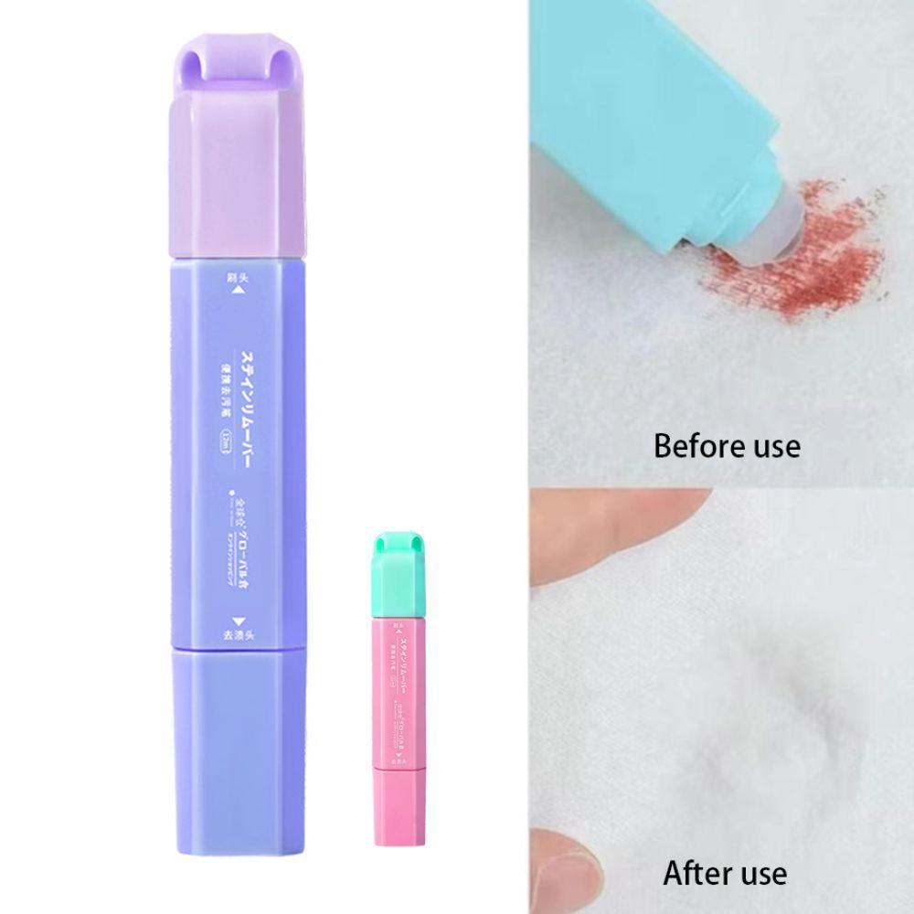 New 12ml Stain Remover Pen with Brush Head Instant Oil Remover Stick Double Head Portable Emergency Stain Remover Travel Use