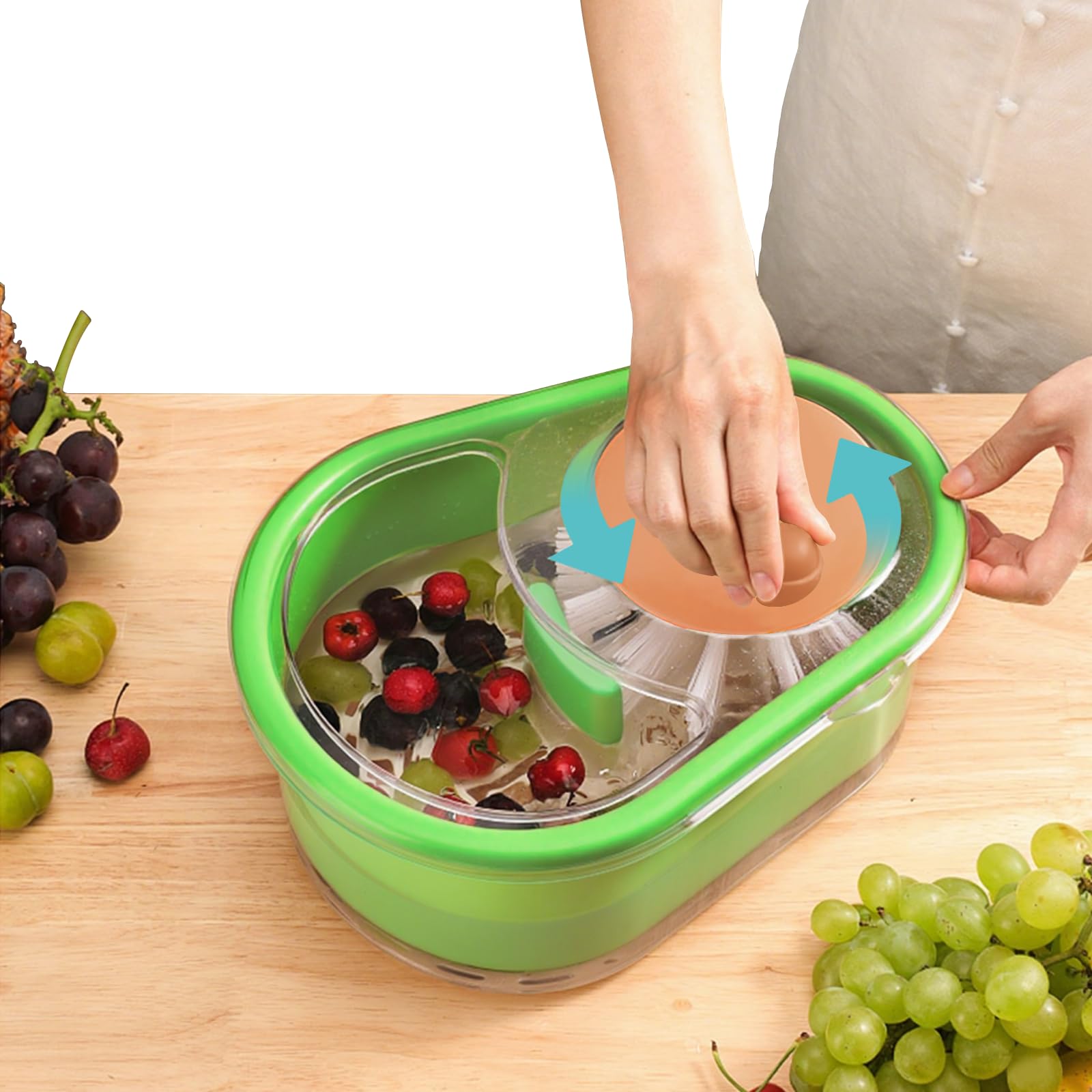 Mama Kura Salad Spinner, Large Capacity, Multifunctional Vegetable Drainer, Fruit and Vegetable Spinner, Salad Spinner