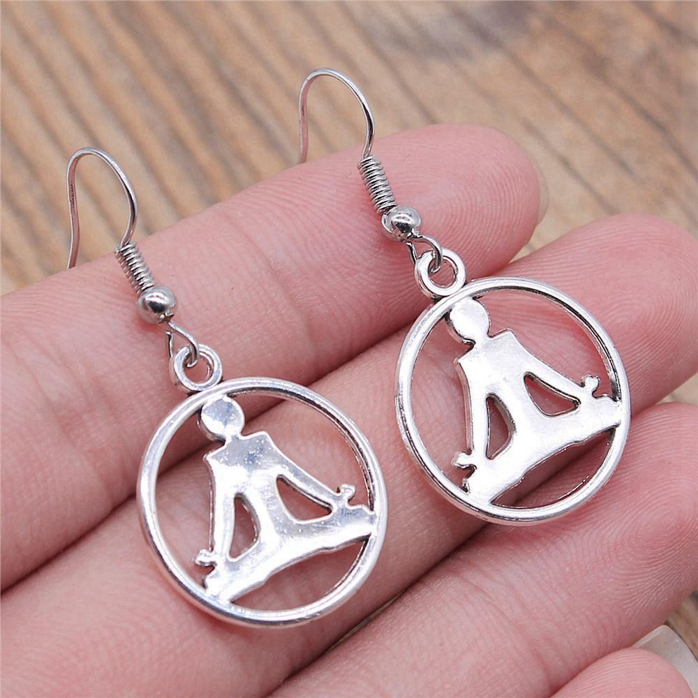 Drop & Dangle Earring OM Peace Tag Chinese Minimalist Jewelry ComponentsEarring Size 18x19mm QE016