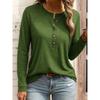 JPNTKY Women's Fashion Casual Solid Color Print Long Sleeve O-Neck Blouses & Shirts