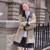 BETU Women's Autumn Color-Block Lyocell Trench Coat