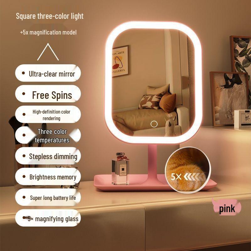 Tabletop LED Makeup Mirror: High-Definition, Compact Mirror for Dressing Table