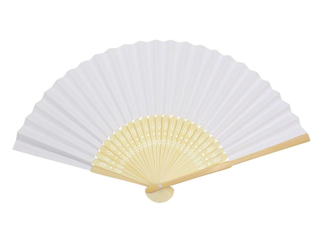 Smiti folding fan 7 inches unisex white 5 pieces (21 cm) size, fan,