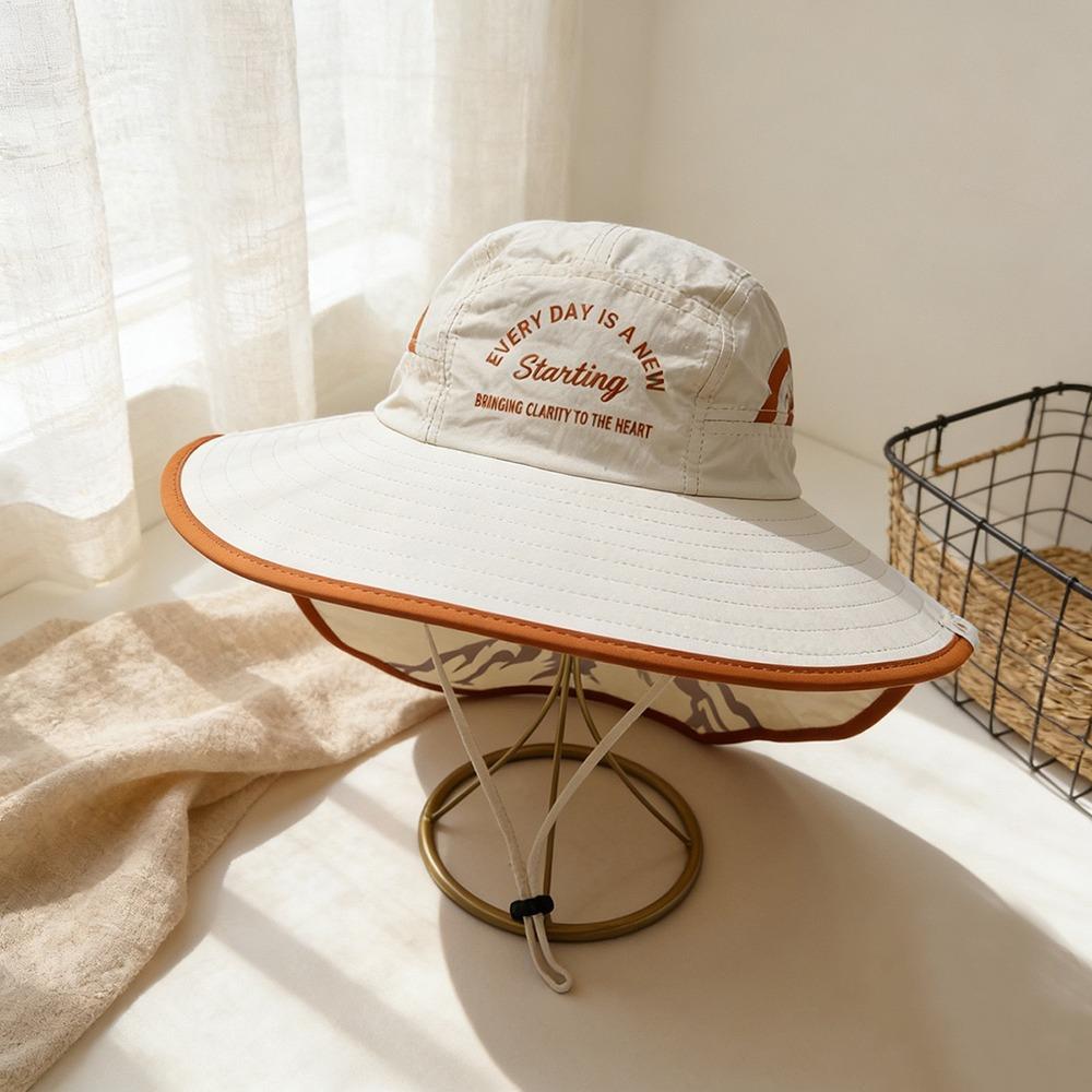 Wide Brim Kids Bucket Hat Neck Protection Sunscreen Hats New Fisherman Hat for Children