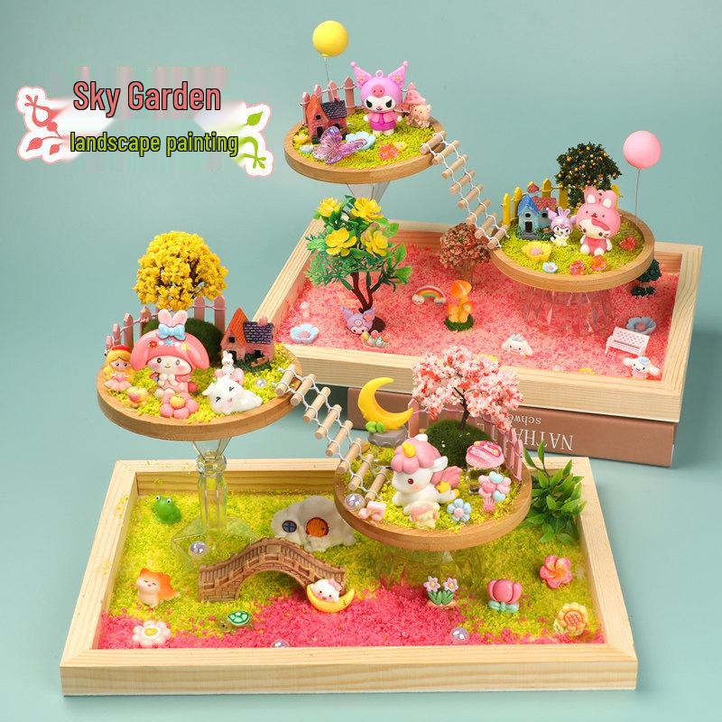 Sky Garden Double Layer DIY Micro Landscape Kit for Children's Handmade Desktop Ornaments.