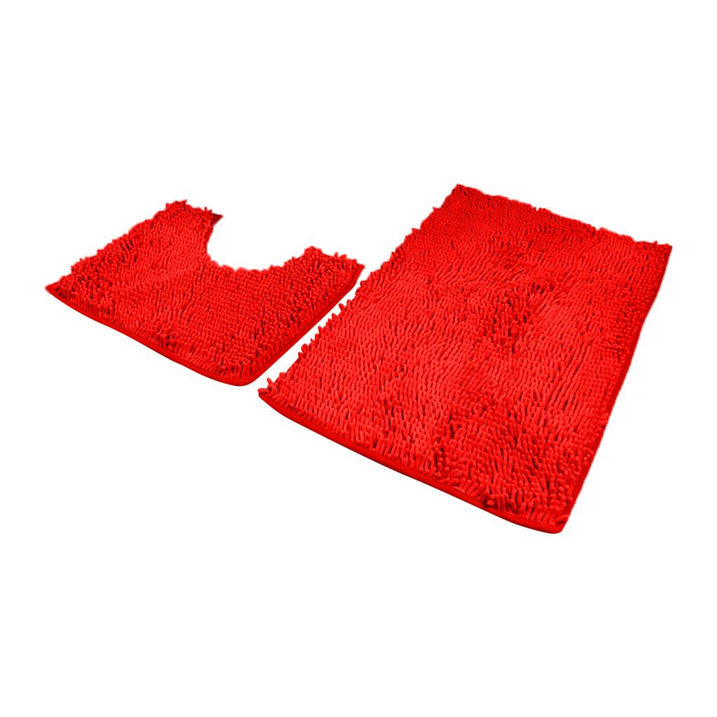 Bathroom Carpet Chenille Bath Mat Set Soft Plush Non- Shower Carpet