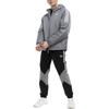adidas Jachetă cu glugă izolată Essentials cu imprimeu logo, cu fermoar, cu mâneci lungi, jachetă pentru bărbați, gri IK5684