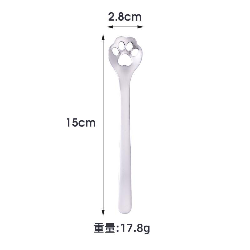 1PC Creative Cute Cat Claw 304 Stainless Steel Spoon Hollow for Ice Cream Coffee Tea Dessert Spoon Kitchen Tableware Accessories