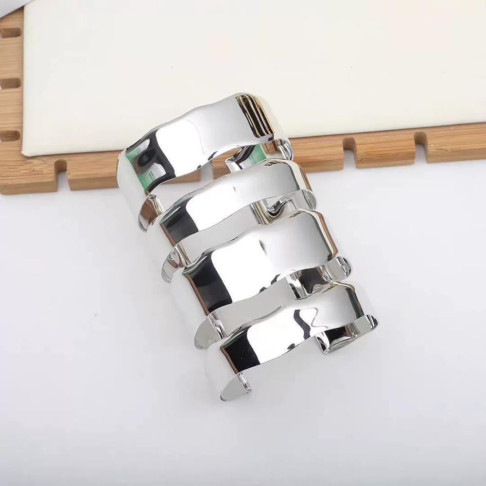 Fashion Exaggeration Smooth Bracelet Simple Extra Long Hollow-Out Open Adjustable Extra Wide Bracelet Women Jewelry Accessories