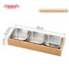 Jingqingfu Hot Pot Prep Tray with 304 Stainless Steel & Bamboo