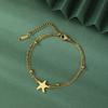 LIKGREAT Stainless Steel Starfish Anklet for Women Adjustable Beach Foot Chain Double Layer Summer Ankle Bracelet Jewelry Gift