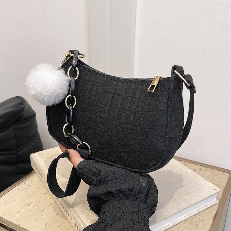 Elegante Borsa a Spalla con Catena da Donna 2025 - Borsa a Spalla Trendy Design Baguette.