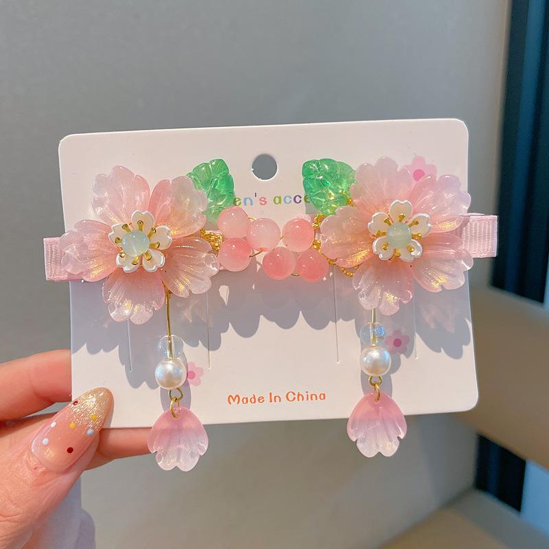 Chinese Style Hanfu Hairpin Set for Girls - Includes Hair Clips, Swaying Tassels, and Butterfly Accessories