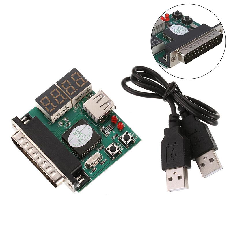 Laptop Computer 25Pin Diagnostic Card with USB Parallel Port PC Motherboard Analyzer 4-Digit Analysis Post Tester
