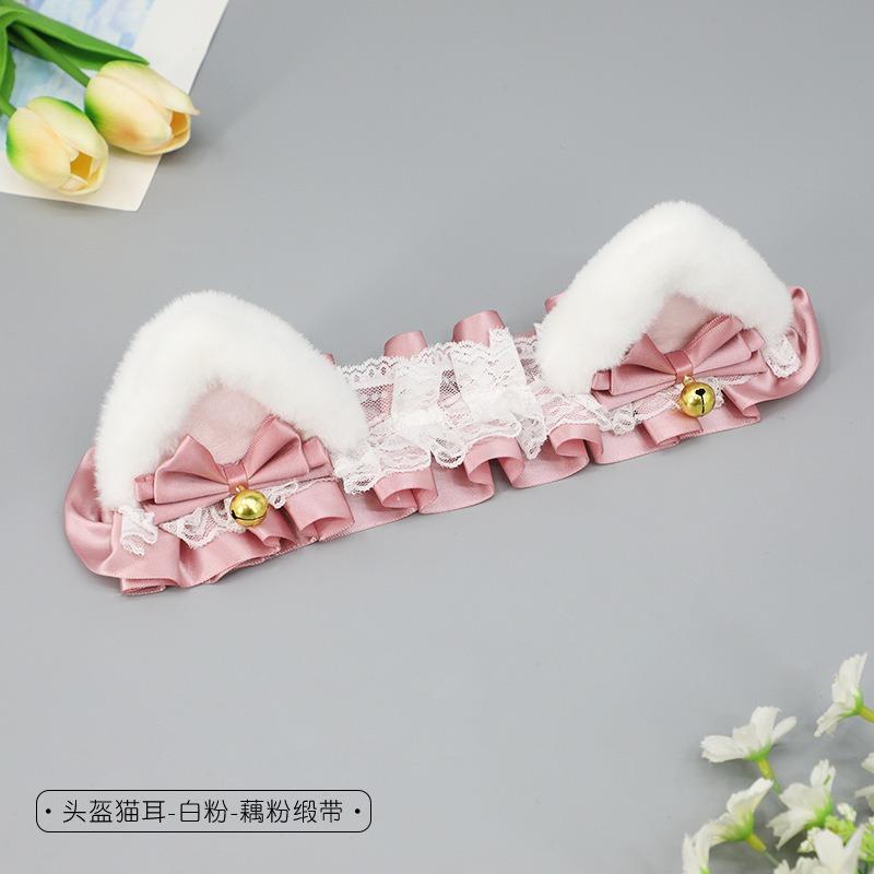 Helmet decoration handmade plush ears electric car motorcycle headgear headgear girl triangular cat ear headband