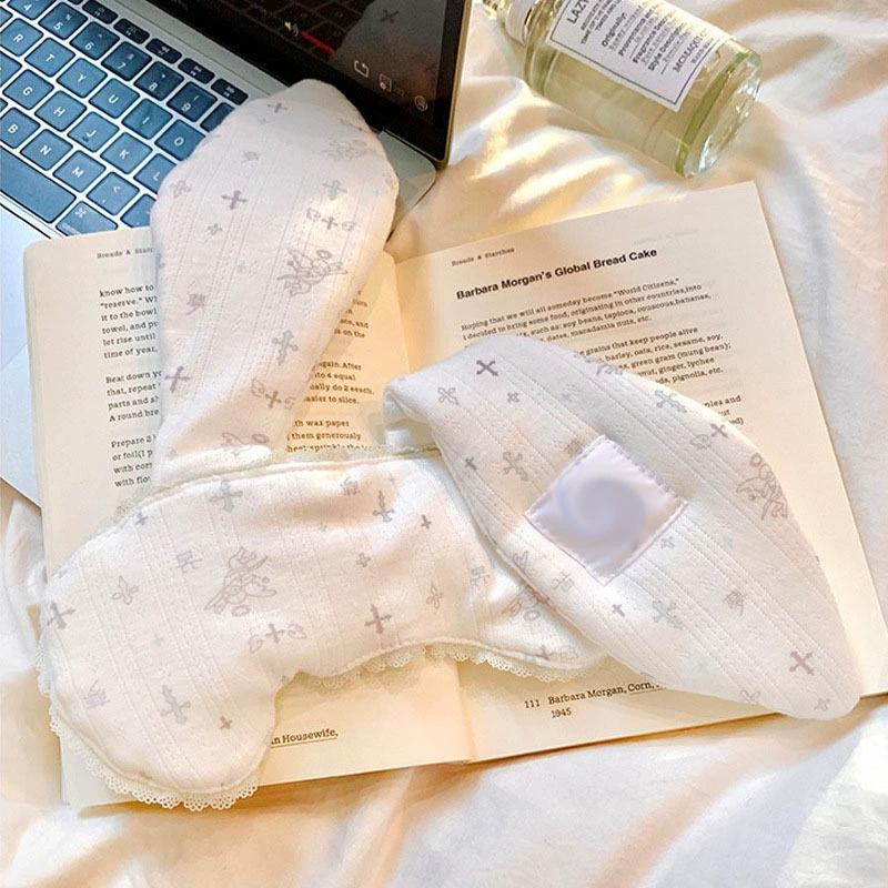 

Ангельская кружевная маска для глаз с кроличьими ушками - Милый и энергичный стиль для студентов Single Set белый