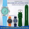 For Casio EFR-S108D, EFS-S570, and ECB-10YDC Models. Waterproof Silicone Watch Straps for Men with Convex Buckle Watch Chains