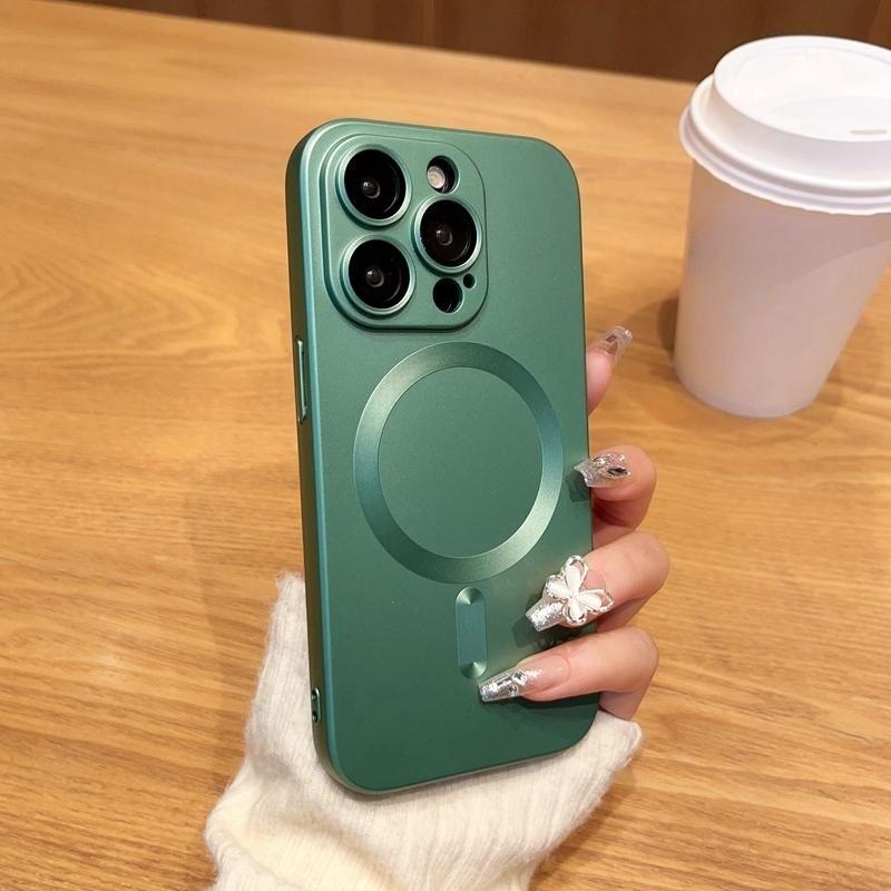 For Magsafe Wireless Charging Case For iPhone 16 14 13 12 11 15 Pro Max XS X XR 8 7 Plus SE2 Soft Magnetic Matte Bumper Cover