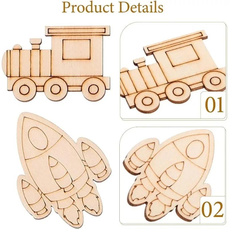 25PCS Unfinished Wood Truck Cutouts Crafts Truck Party Game Favors Vehicles DIY Tags for Home Party Decoration Craft