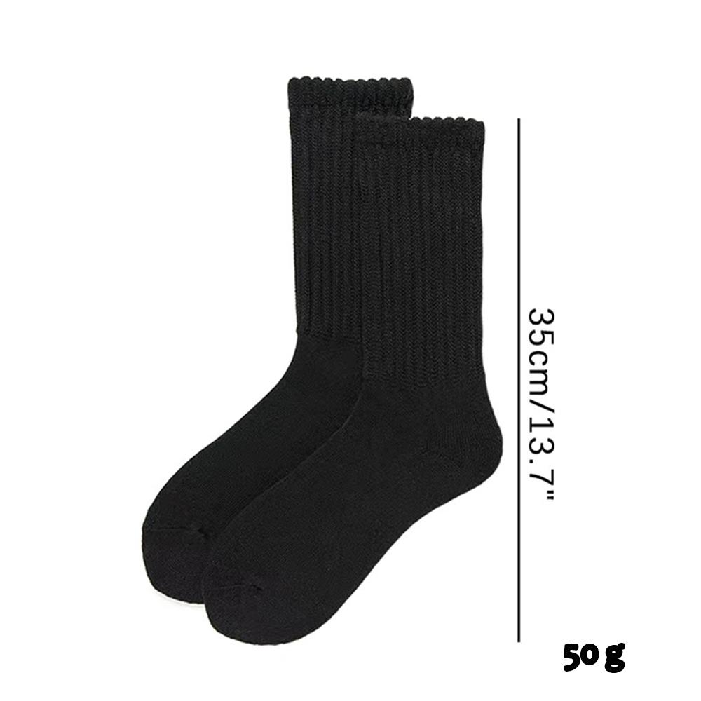 3 Pary Vintage Bawełnianych Skarpet, Damskie Skarpety Dzianinowe Skarpety Sportowe Grube Długie Skarpety Frotte, ze Skórzanymi Czółenkami Trampkami Butami na Deskę