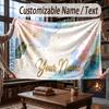 Decorative Artwork Theme Throw Blanket Custom Name Text Personalized Blanket Soft Cozy Blanket for Home Sofa Bed