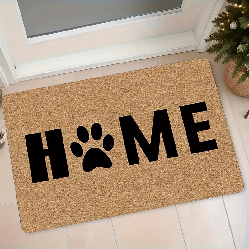 

HOME black paw print Flannel-printed floor mats has a non-slip function is suitable for entrances bathroom welcome carpets 40x60cm