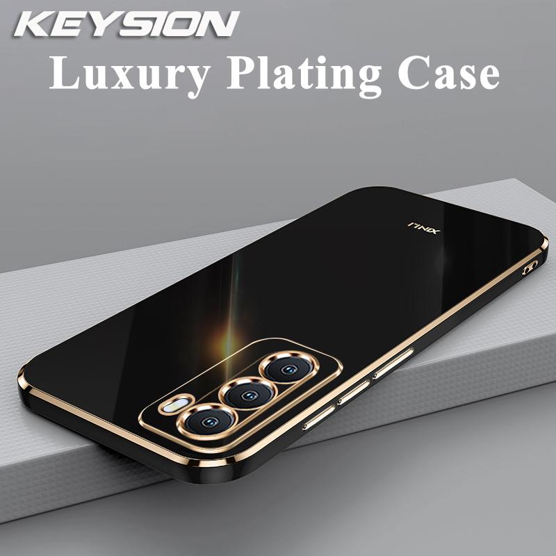 

KEYSION Роскошный чехол с покрытием для OPPO Reno12 Pro 5G, мягкий силиконовый квадратный противоударный чехол из ТПУ из ТПУ для задней панели телефона для OPPO Reno 12 Pro 5G