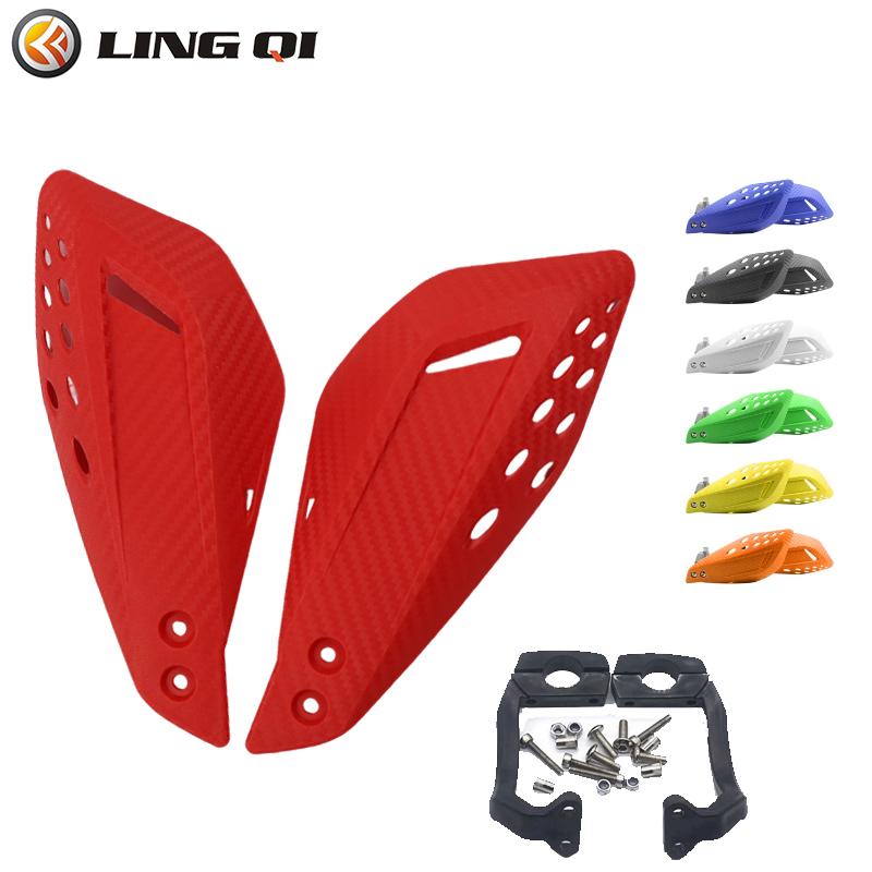 LINGQI Carbon Fiber Texture Universal Handlebar Protector Handguard Fit for Dirt Bike Front Brush Guard Bar Handle Protector