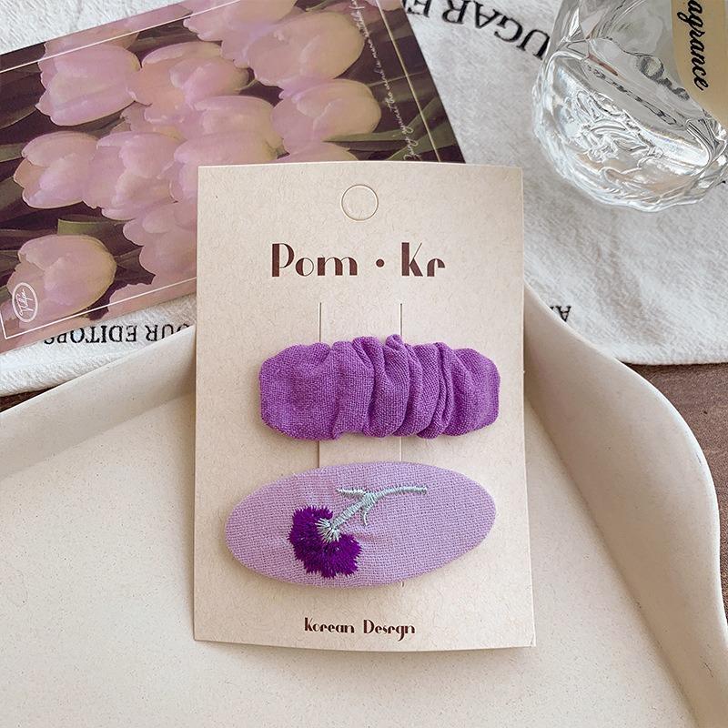 Cute Embroidered Flower Cloth Hairpins Women Girls Hair Clips Pins Barrettes Accessories Hairgrips Headdress Headwear Ornaments