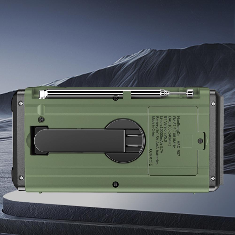 10000mAh Portable Emergency Radio with Speaker Solar/Hand Crank Charging Survival Radio W/ Flashlight SOS Alarm Headphone Jack