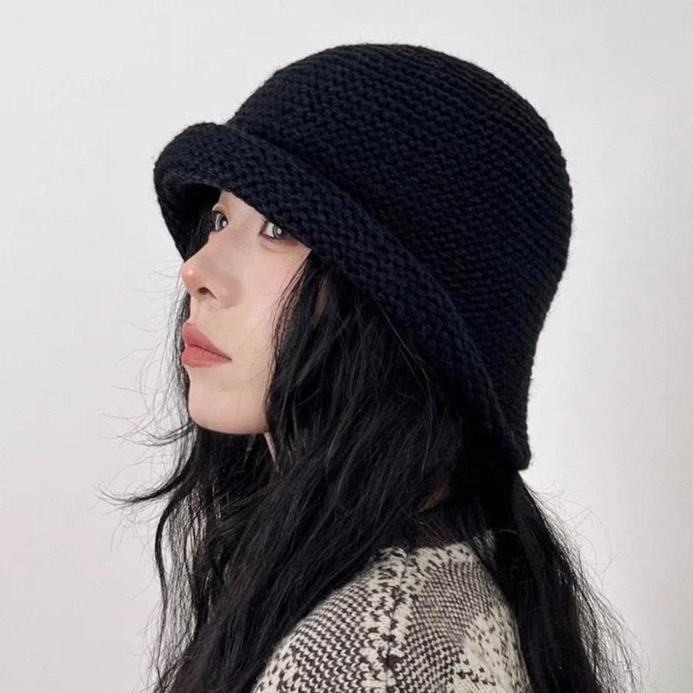 Ear-Protecting Knit Fisherman Hat Coarse Knit Winter Hat Fashion Basin Cap Autumn and Winter