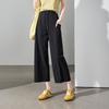 SOFSIL Women's High-Waist Cropped Wide-Leg Pants
