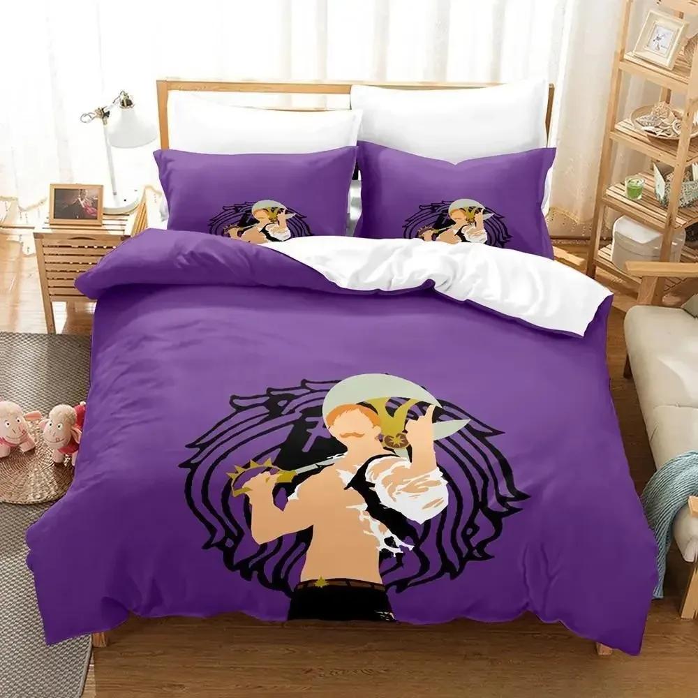 Escanor The Seven Deadly Sins Comfortable Duvet Quilt Cover Pillowcase Bedding Set Children Bedroom Decoration Home Textile