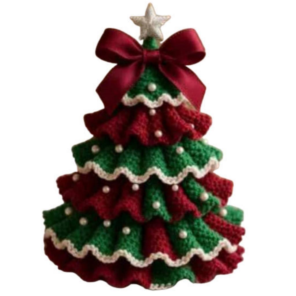 DIY Crochet Christmas Tree Kit W/ Crochet Hooks Needles Christmas Craft Kit Xmas Tree Crochet Kit for Friends and Family