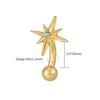 Right Grand ASTM F136 Titanium 16G CZ North Star Rook Earring 6mm 8mm Curved Barbell Eyebrow Cartilage Tragus Labret Piercing