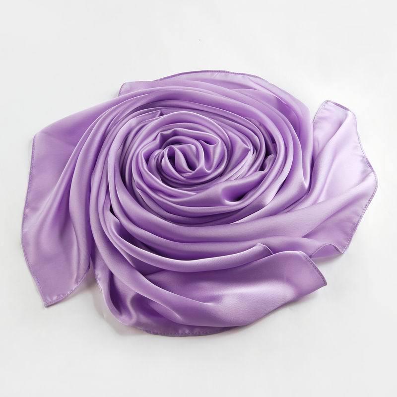 Women's Versatile Long Satin Scarf - Solid Color, Summer Sunscreen Shawl