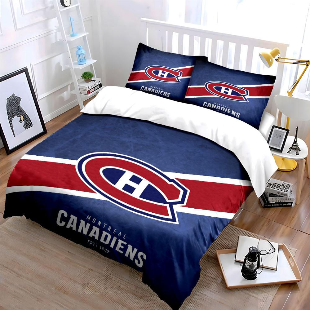 Juego de Ropa de Cama Montreal Canadiens Juego de Ropa de Cama Funda Nórdica Funda Nórdica Fundas de Almohada (1 * Funda de edredón 2 * Fundas de almohada, sin relleno de edredón)