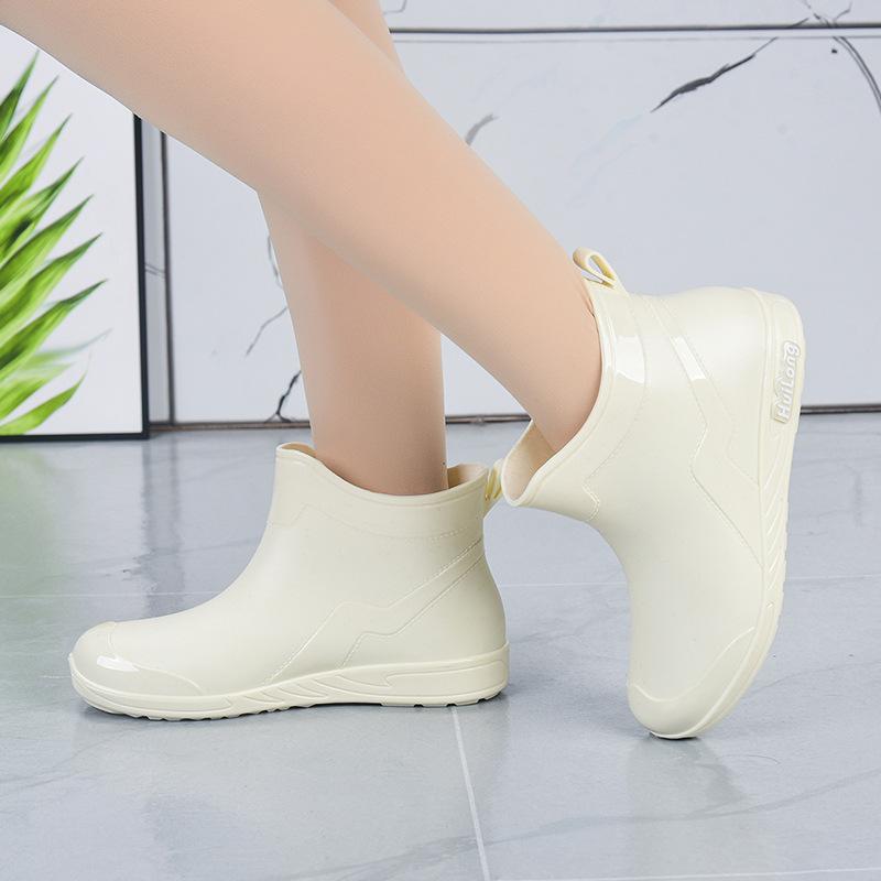 Winter non-slip thickened rain boots versatile casual waterproof shoes adult work overshoes outer wear rubber shoes kitchen rain shoes short tube