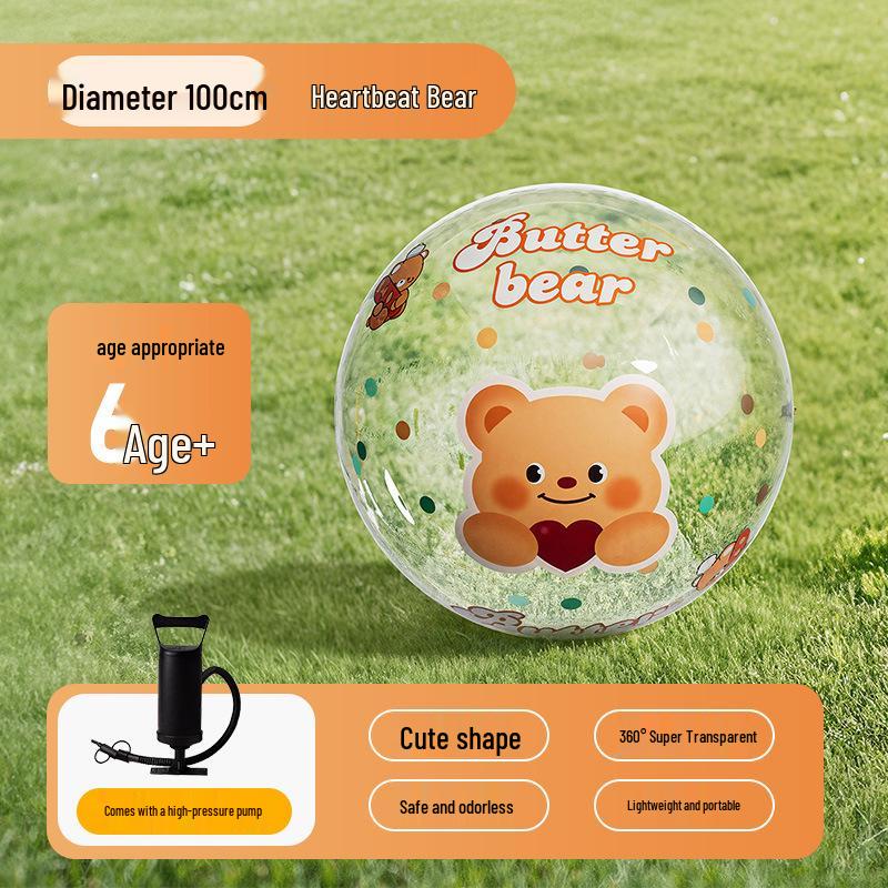 Inflatable Transparent Giant Football Beach Ball for Children and Parent-Child Interaction