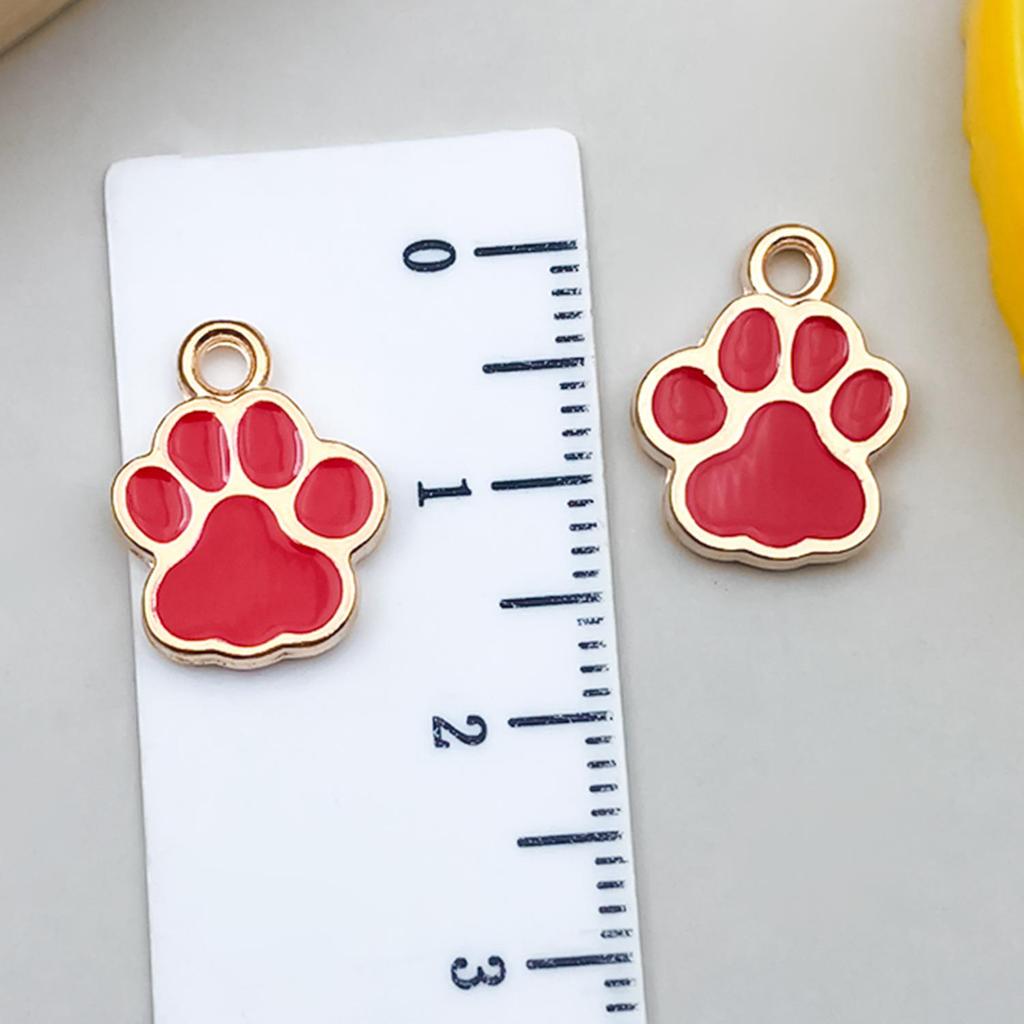 DIY Glitter Dog Paw Pendant: Alloy Drip Oil Jewelry for Pet Tags & Bracelets