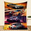 HD Racing Pattern Flannel Blanket Suitable for Bed, Office, Home, Camping, Cozy and Warm, Sofa, Decoration, Christmas