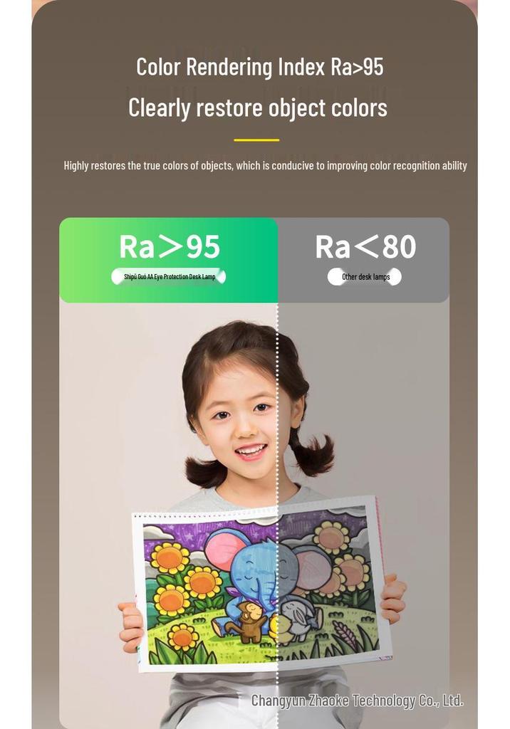 Children's Clip-On Desk Lamp - Full Spectrum Eye Protection for Study and Reading
