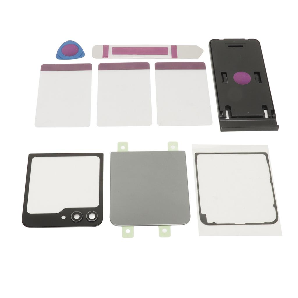 Back Glass Replacement Back Cover Glass Housing Door with Pre Installed Tape Camera Lens Tools for Galaxy Z Flip 5 Z