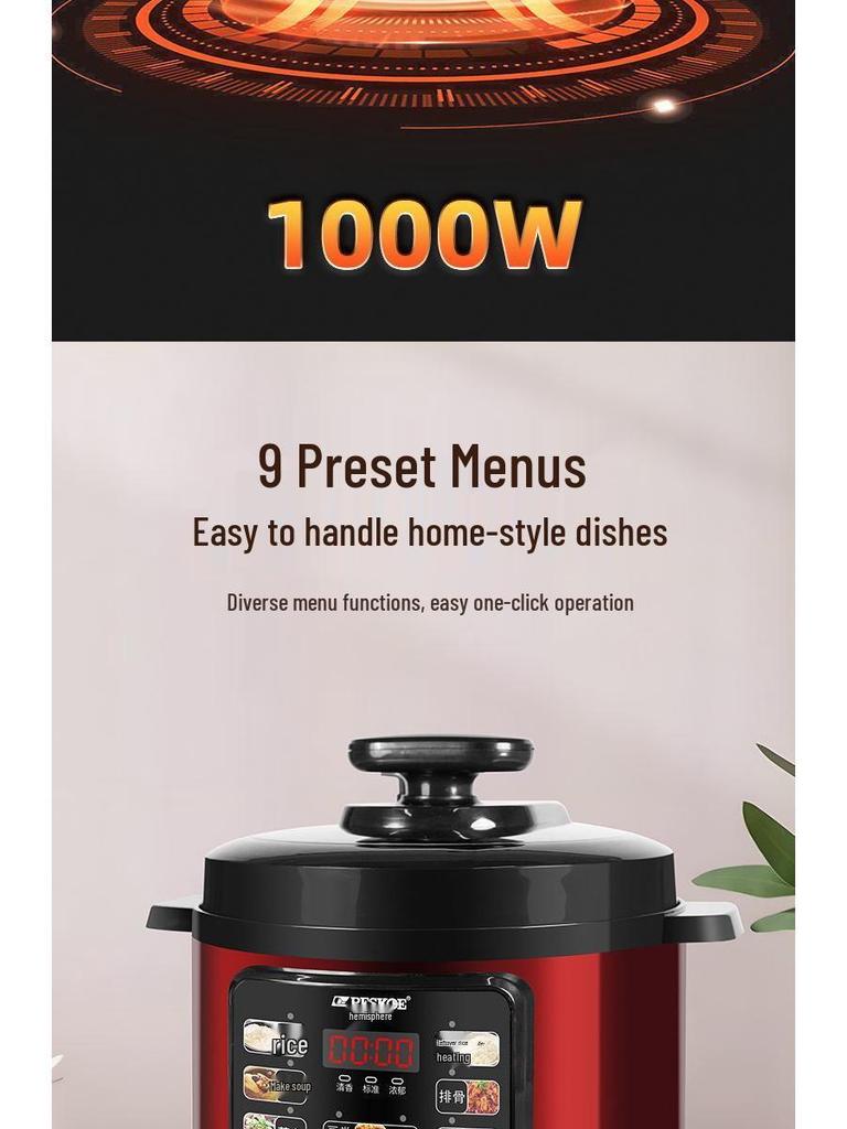 Smart Multifunction Electric Pressure Cooker - Double Pot, Large Capacity, Automatic, High-Pressure Rice & Porridge Cooker